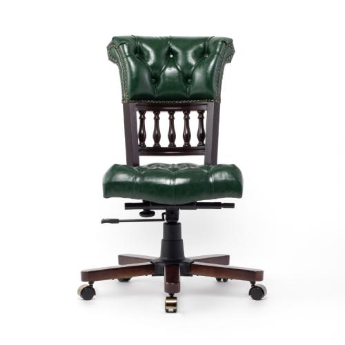 ヴィンセント オフィスチェア 回転いす アームレス グリーン 合皮 9001