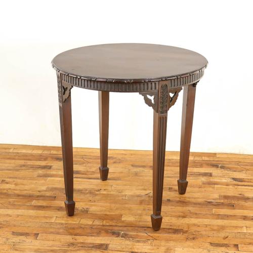 イギリスアンティーク サイドテーブル 机 丸型 マホガニー材 v_59202