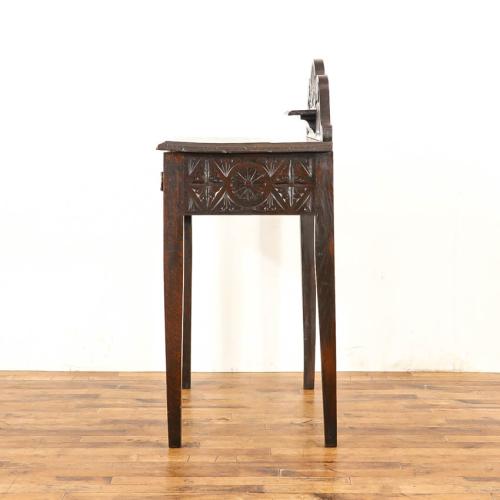 英国アンティーク木製サイドテーブル/オケージョナル机/飾り棚/花台(91