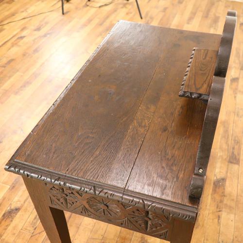 イギリスアンティーク サイドテーブル 机 オーク材 v_59112