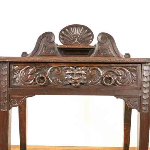 イギリスアンティーク サイドテーブル 机 オーク材 v_59112