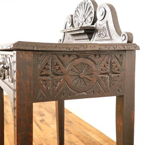 イギリスアンティーク サイドテーブル 机 オーク材 v_59112