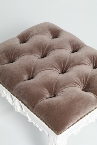 メープル不二屋 スツール オットマン ロココ調ファブリック メープル