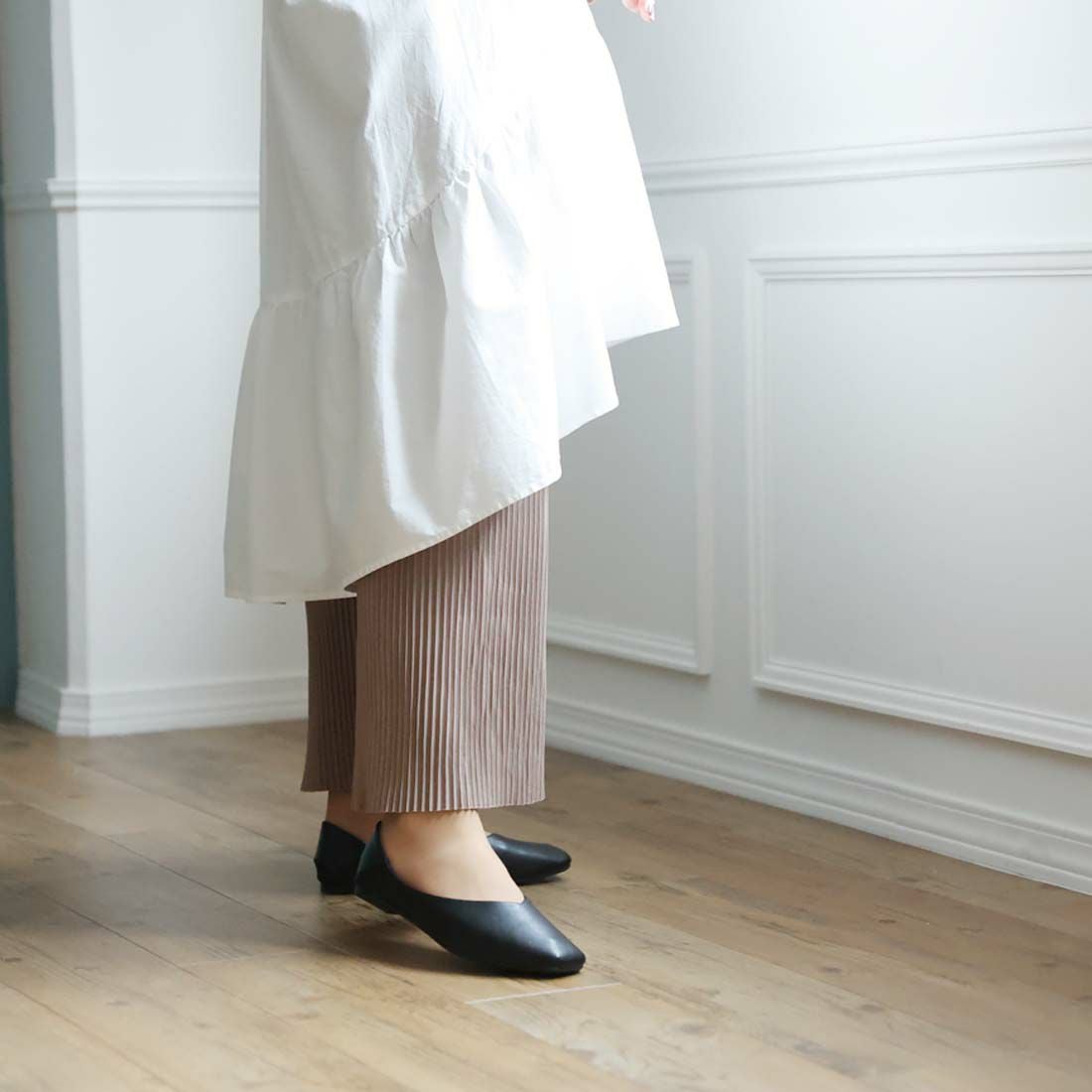 2026年春再販】スクエアトゥVカットバブーシュ ｜靴・レディース