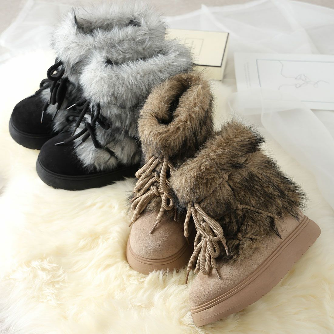 公式ストア/ZOZO限定】もふぽかボリュームファー厚底ムートンブーツ