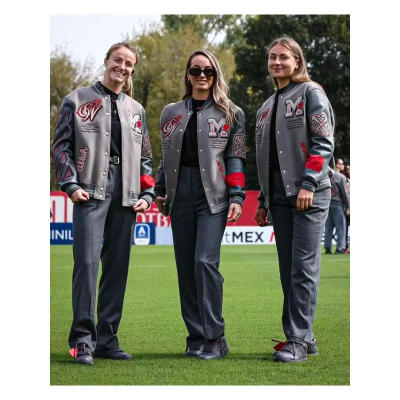 Ac Milan Off White Grey Bomber Jacket – Vintage Jacket