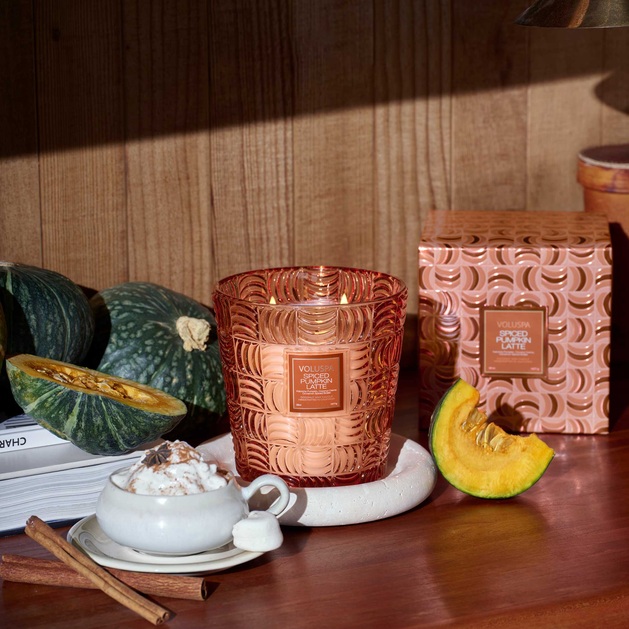 Spiced Pumpkin Latte | 3 Wick Hearth Candle | VOLUSPA
