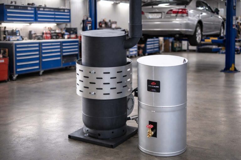 丸吉ロジの廃油ストーブ「CYCLE BURN」体験展示、北広島雪まつりで地域