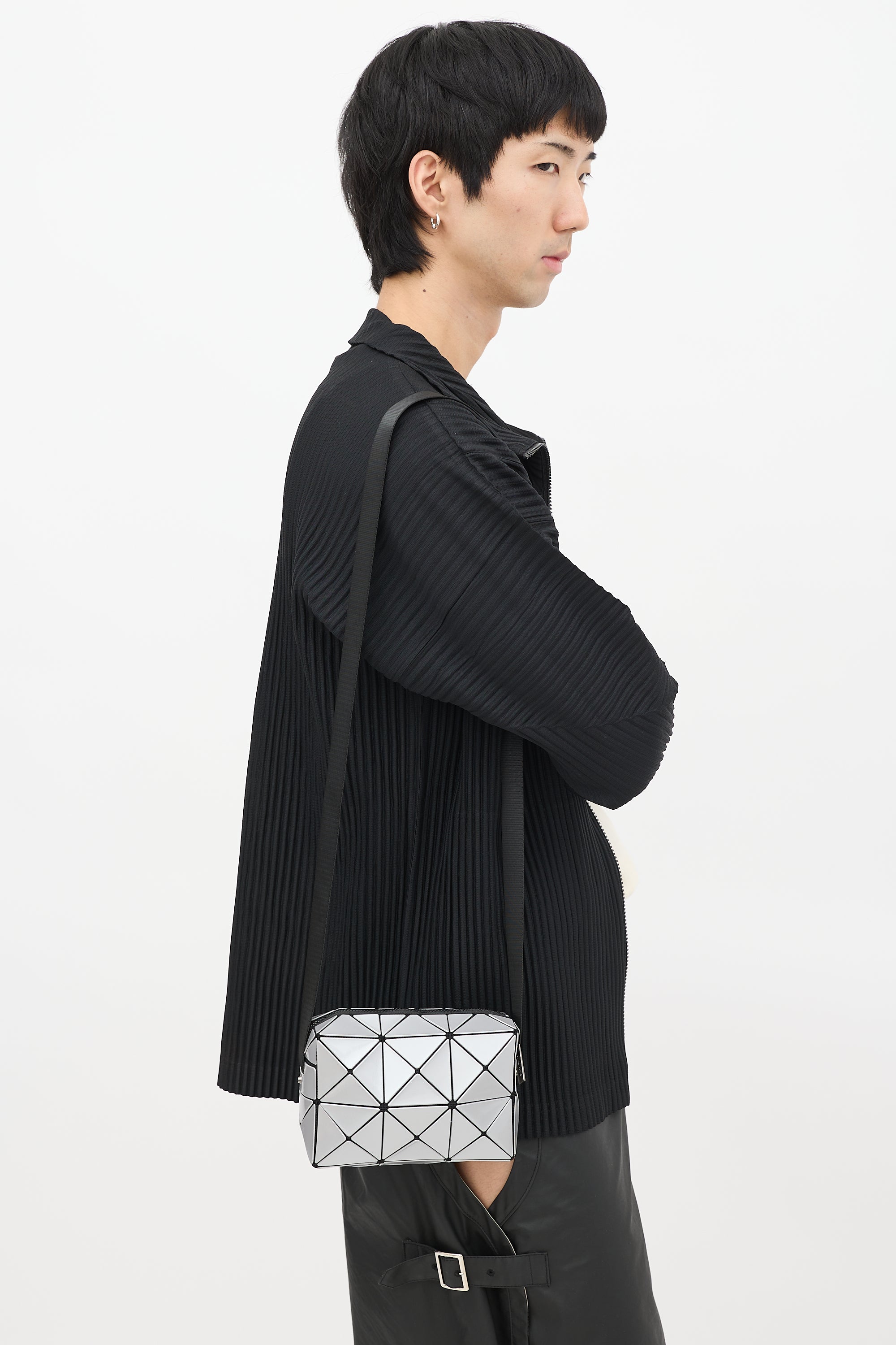 Bao Bao Issey Miyake // Silver Cuboid Crossbody Bag – VSP Consignment