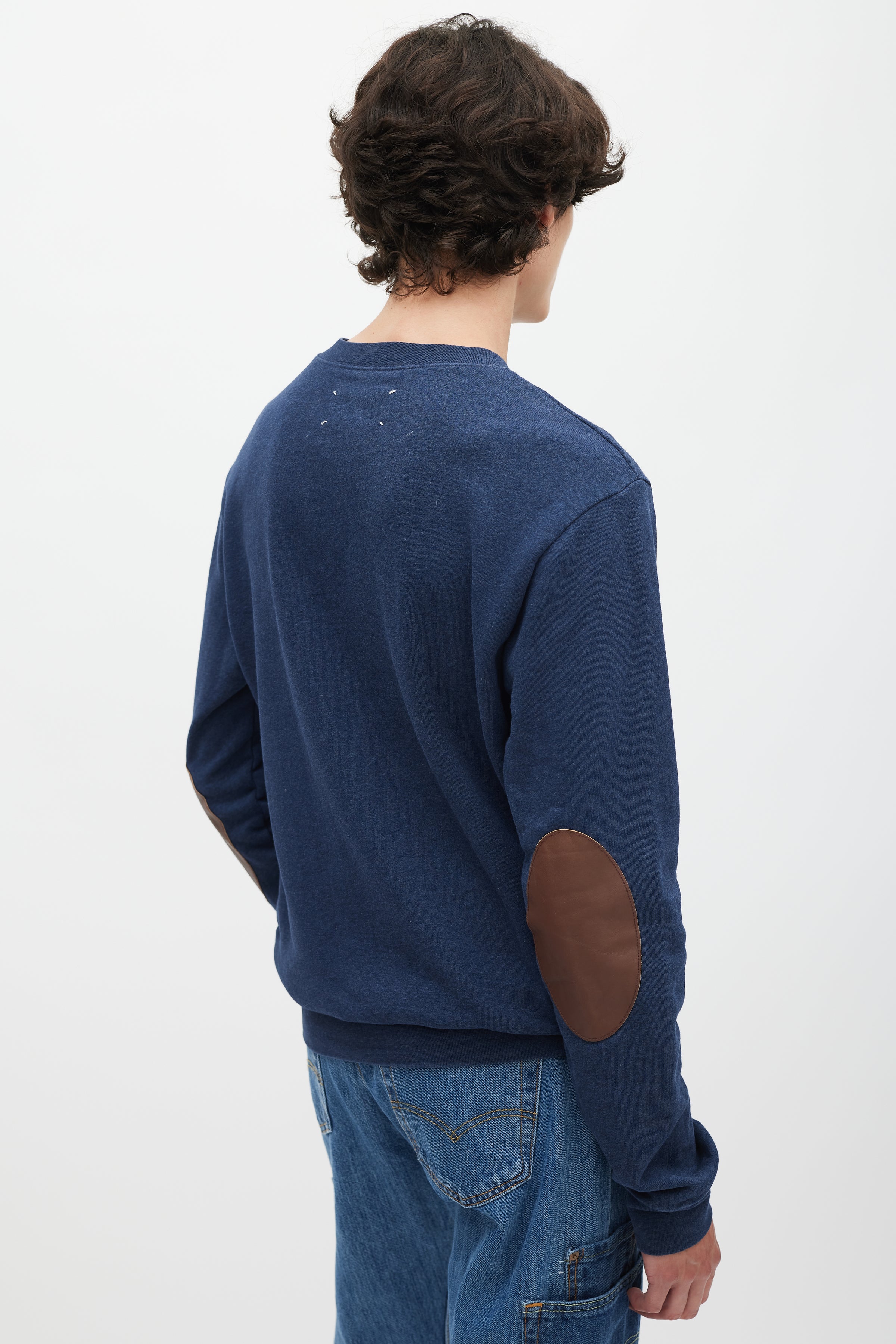 Maison Margiela // Navy & Brown Elbow Patch Sweatshirt – VSP