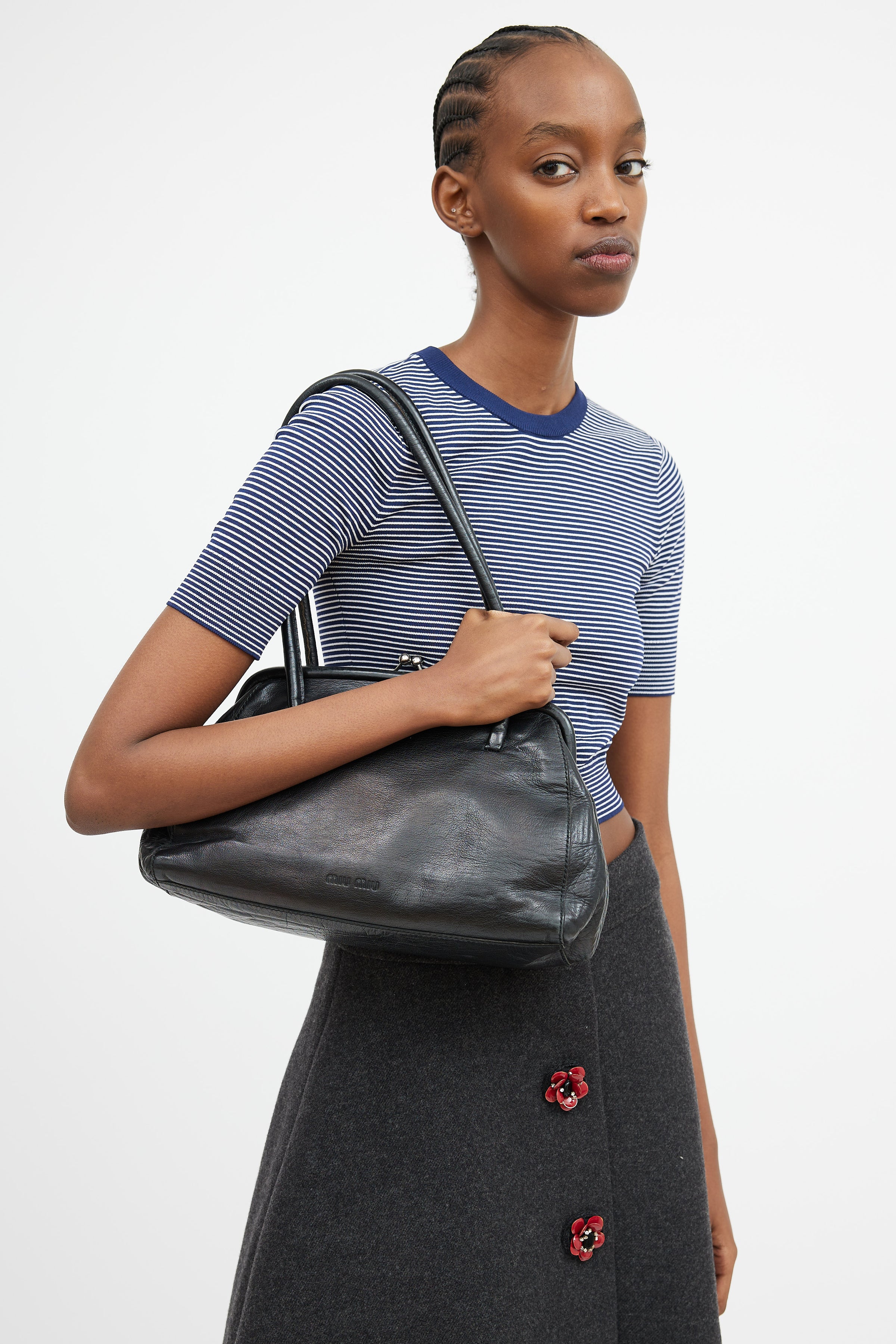 Miu Miu // Black Leather Shoulder Bag – VSP Consignment