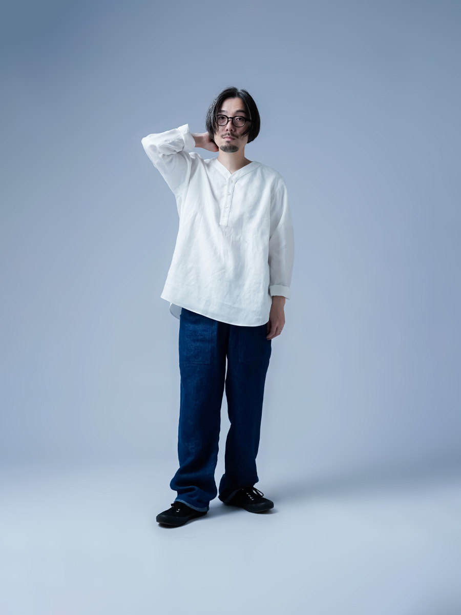 リネントップス】快適さ無制限 スリーピングシャツ ／ 白色 t030c-wht1