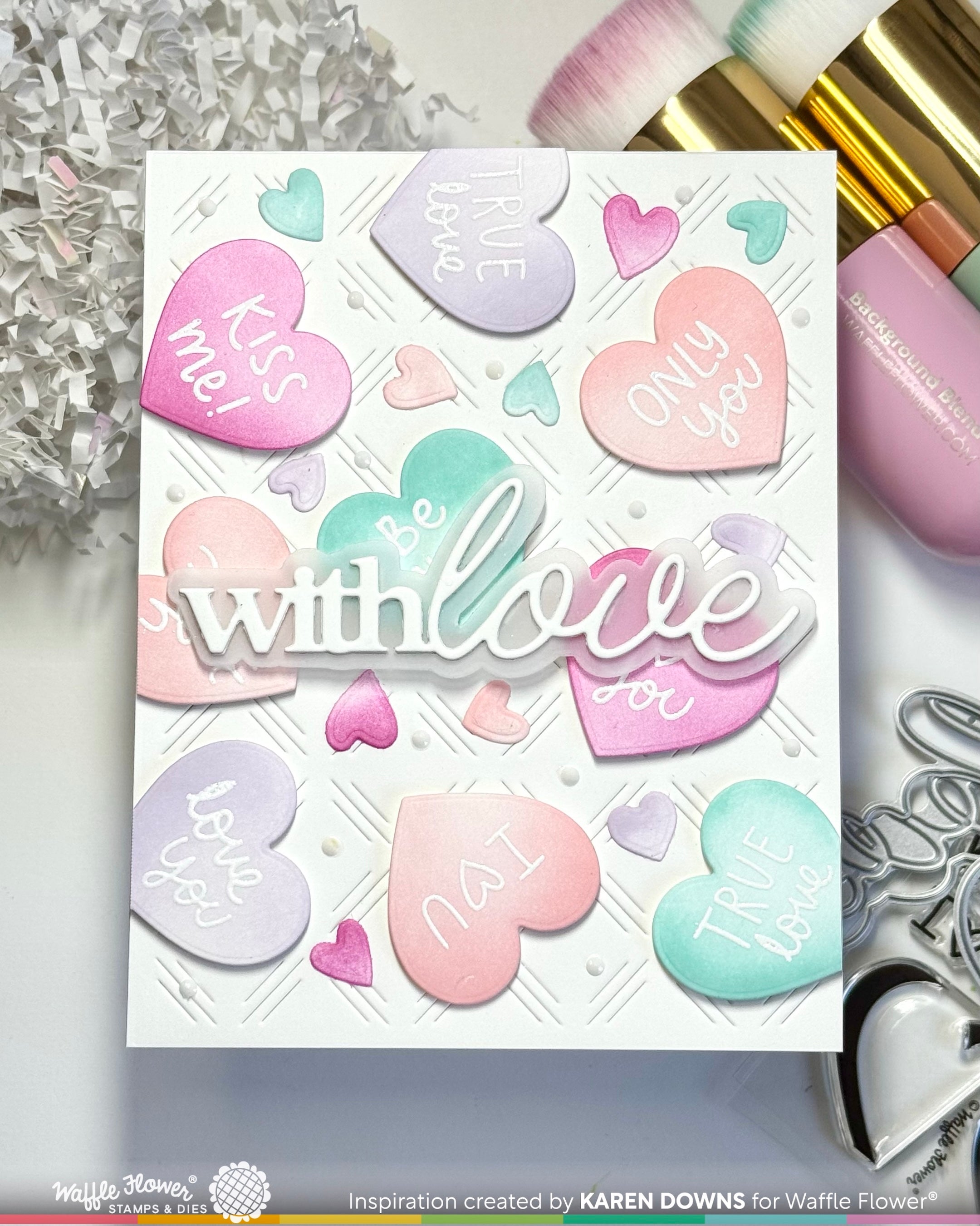 Inlaid Hearts Die-n-stencil – WaffleFlower.com