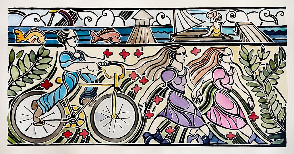 Biloxi Beach - Boy Cyclist – Realizations: The Walter Anderson Shop