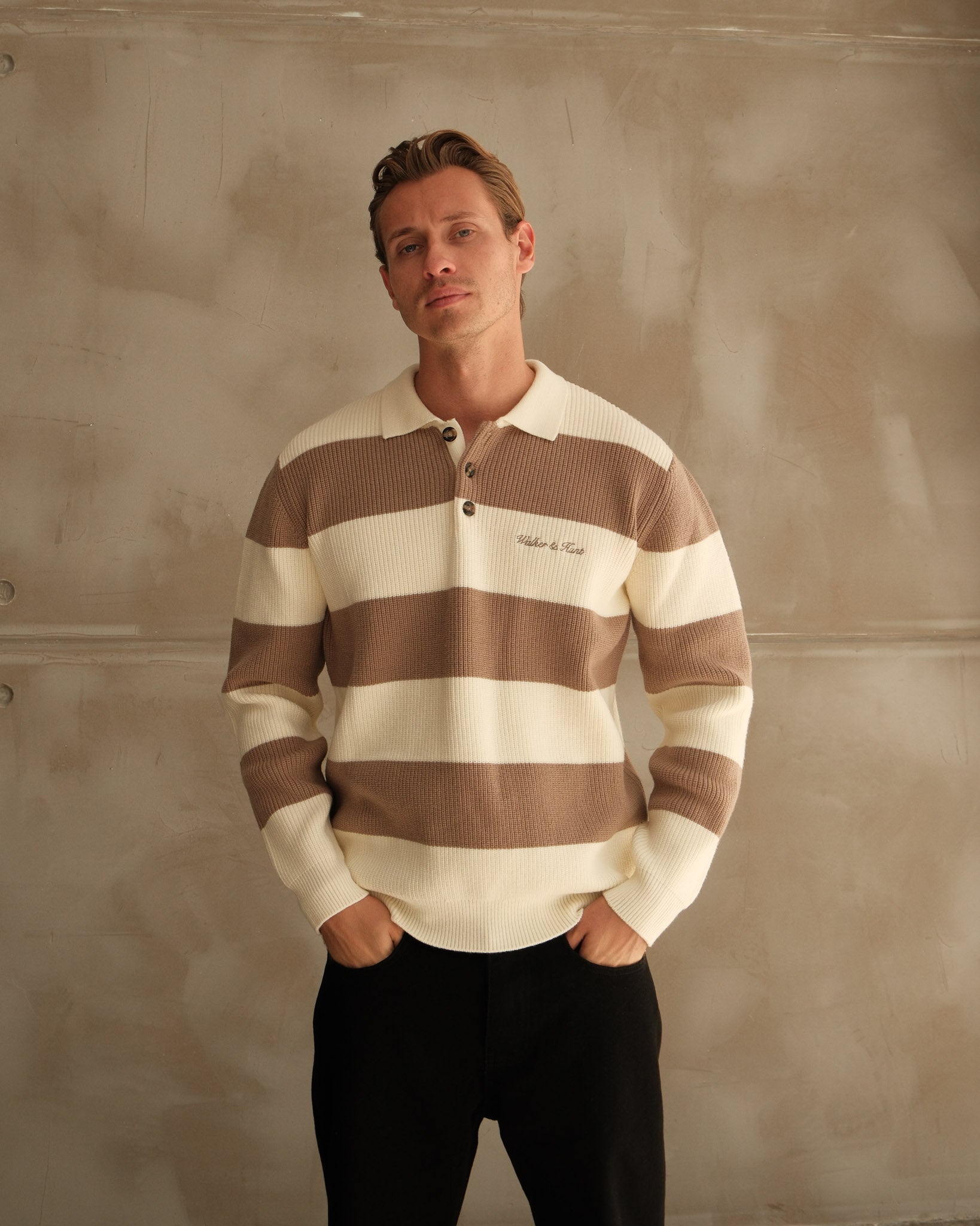 Oversized Lando Knit - Mocha & Cream – Walker & Hunt