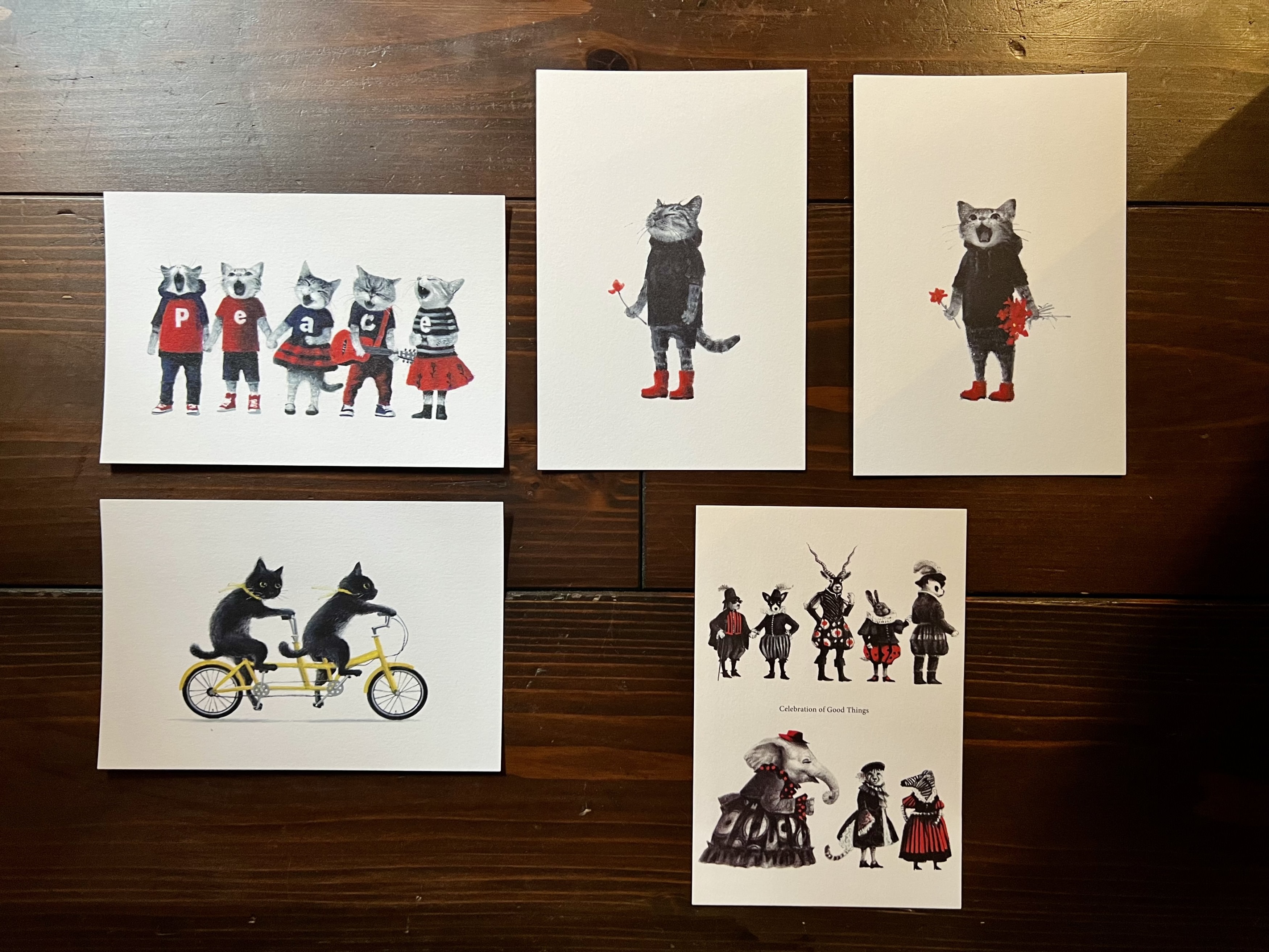 牧野千穂 ポストカード5種 | 猫本専門書店 書肆 吾輩堂