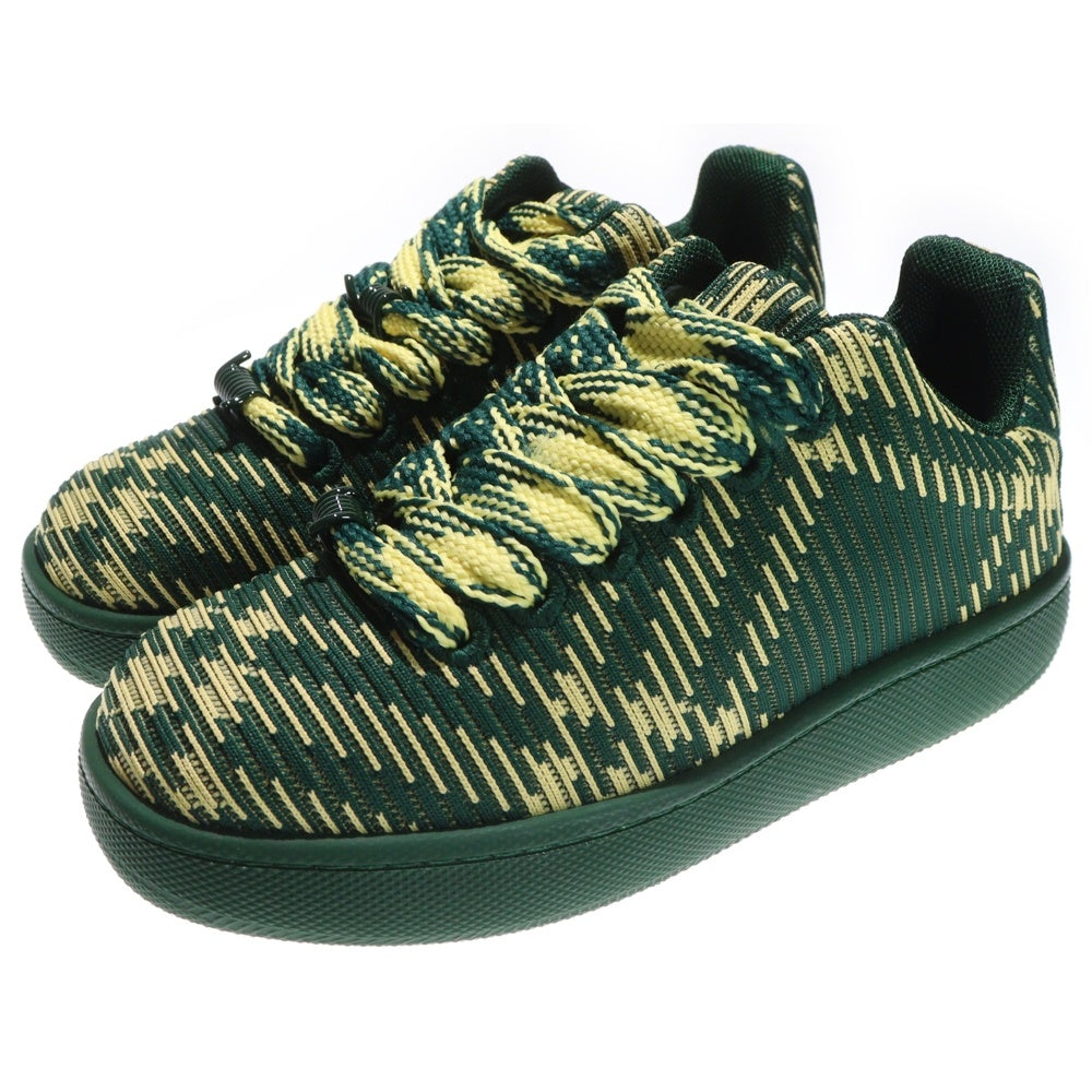 BURBERRY(バーバリー) チェックニット ボックス スニーカー グリーン