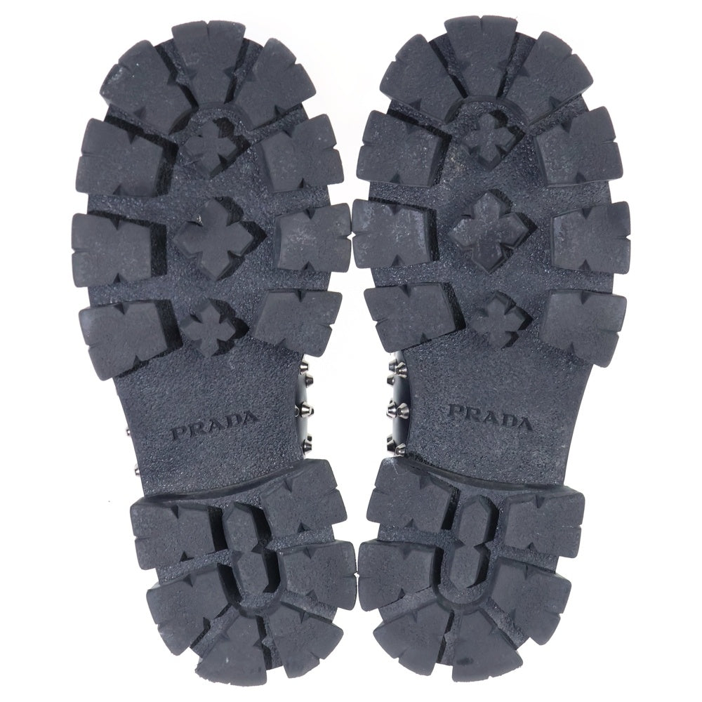 PRADA(プラダ) モノリス ブラッシュドレザー スタッズ装飾 ローファー