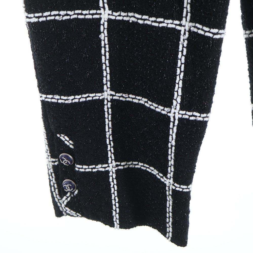 CHANEL(シャネル) ツイードチェック柄マリンパンツ ブラック