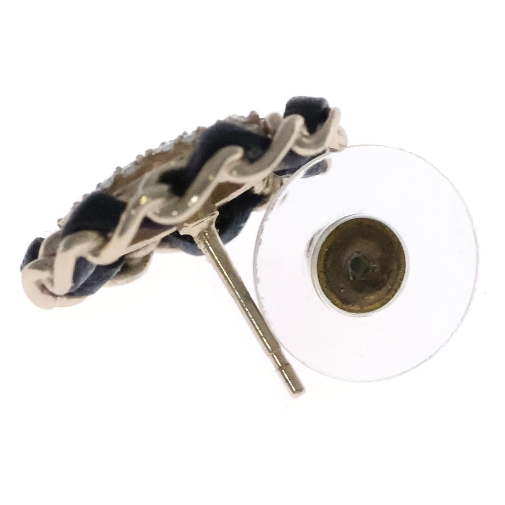 CHANEL(シャネル) ココマーク ラインストーン ピアス ブラック