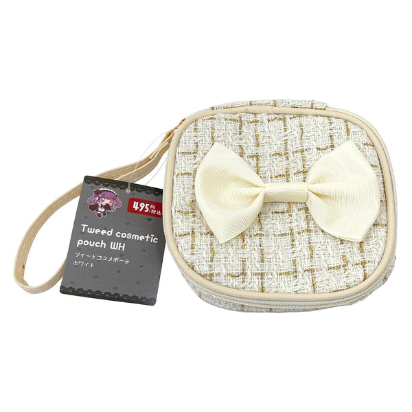 ツイードコスメポーチ ホワイト 364114