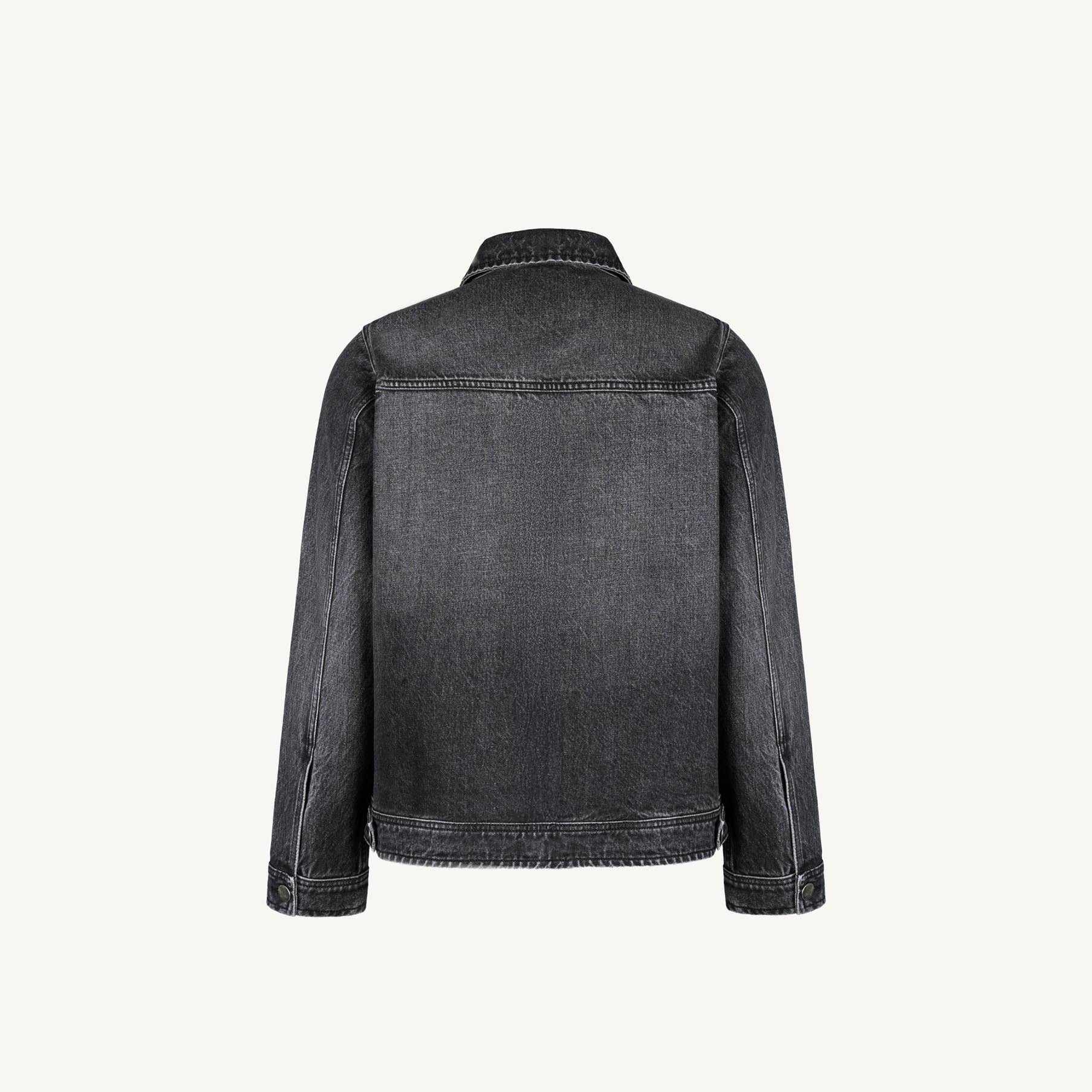 Faded Mid Black Relaxed Denim Jacket. – WATC STUDIO