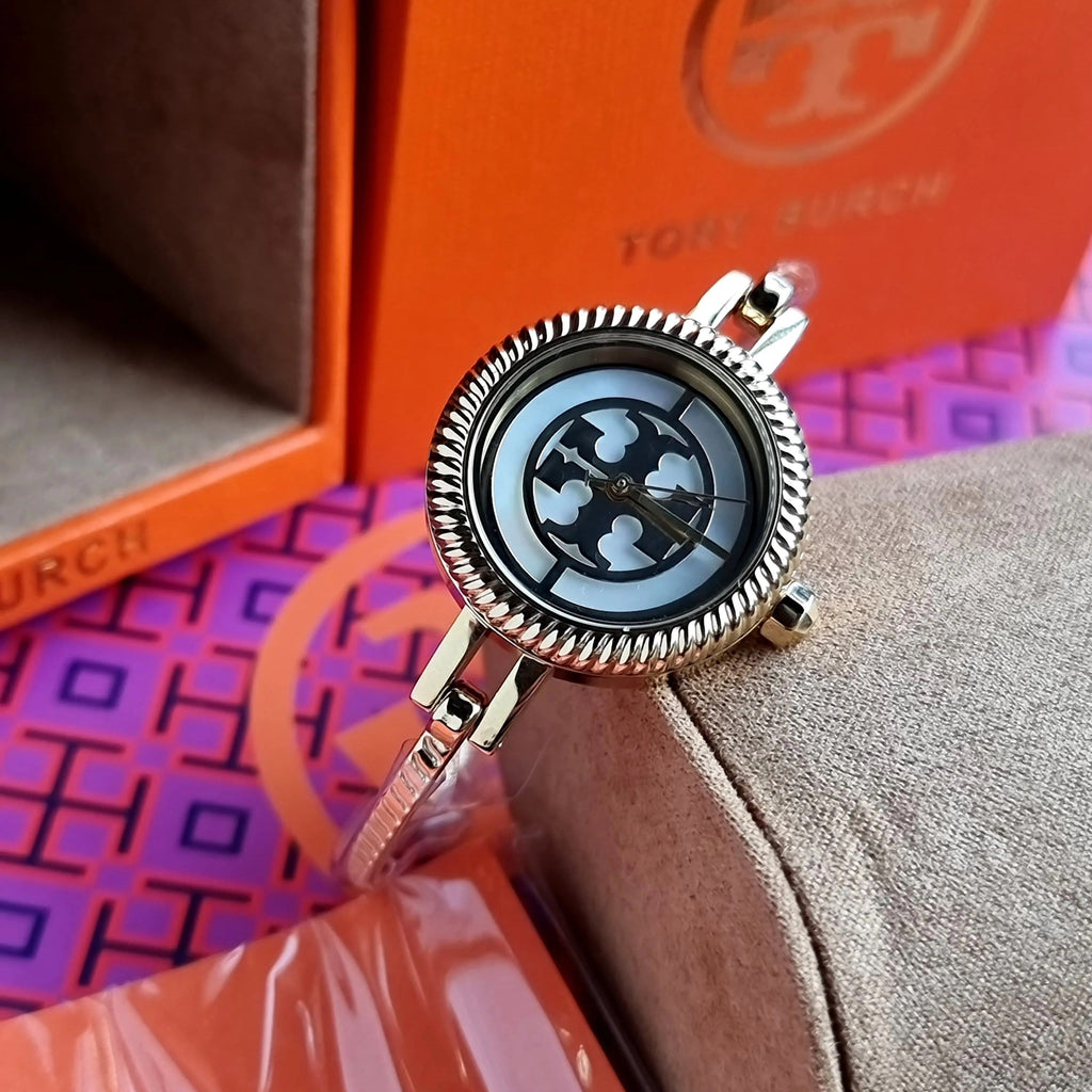 Tory Burch Riva Gold Dial Gold Steel Strap Watch for Women
