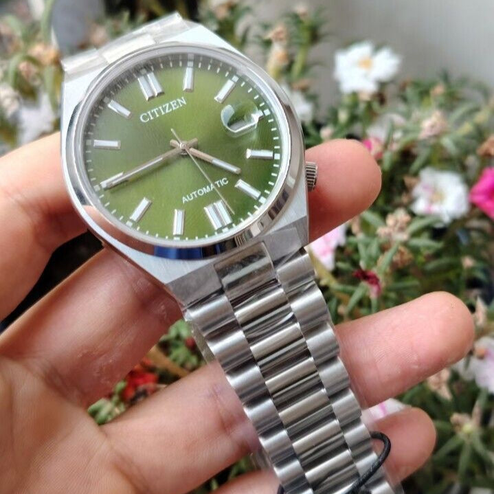 Citizen x Pantone Automatic Peaceful Green Dial Silver Steel Strap