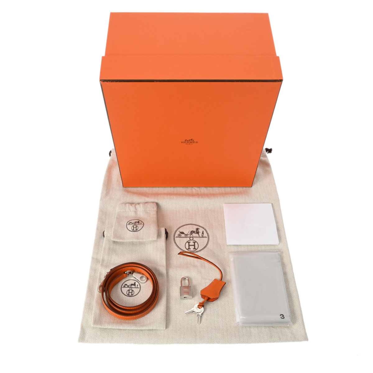 エルメス ケリー 25 外縫い オレンジ/パラジウム金具 ヴォーエプソン