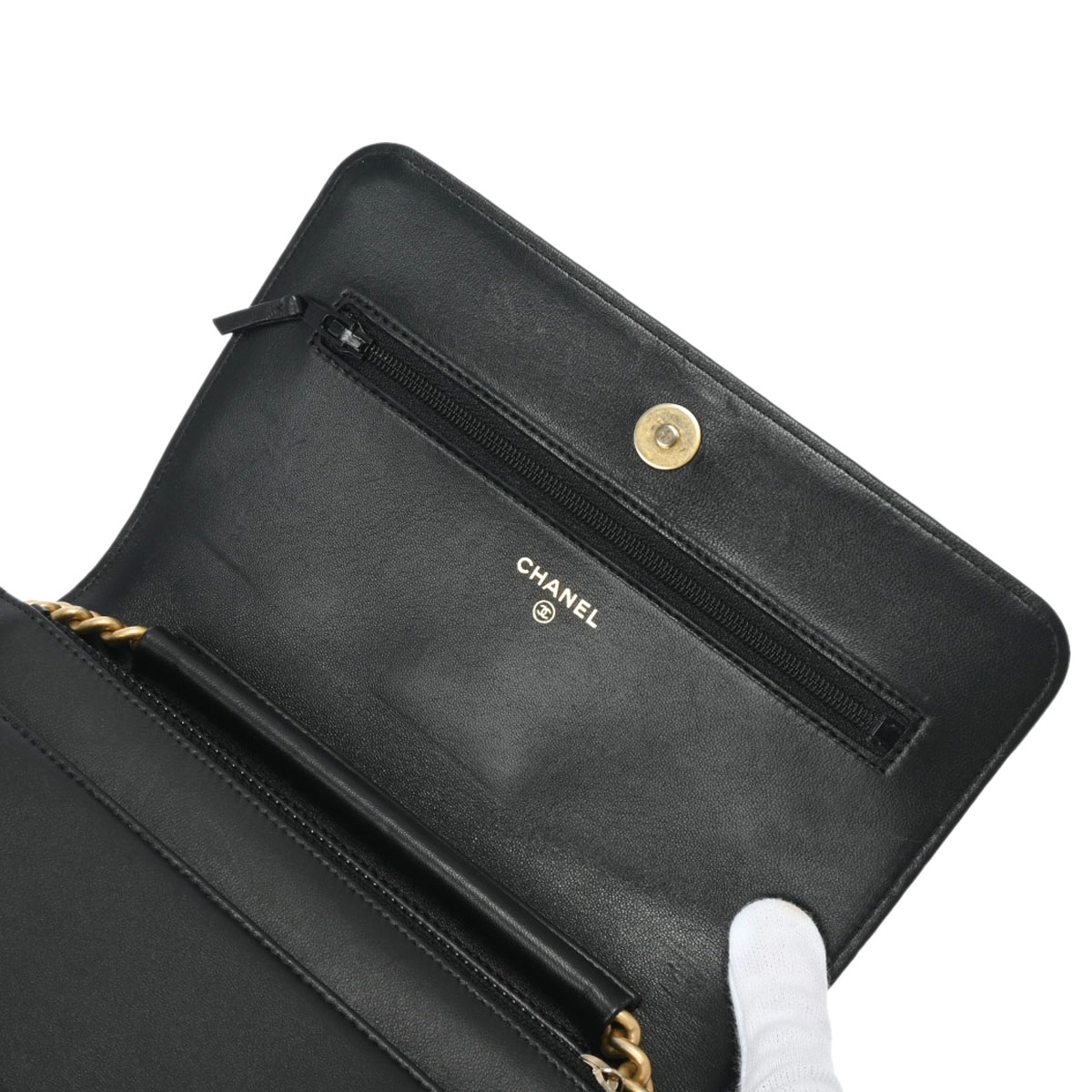 シャネル ボーイシャネル チェーンウォレット ブラック/アンティーク調