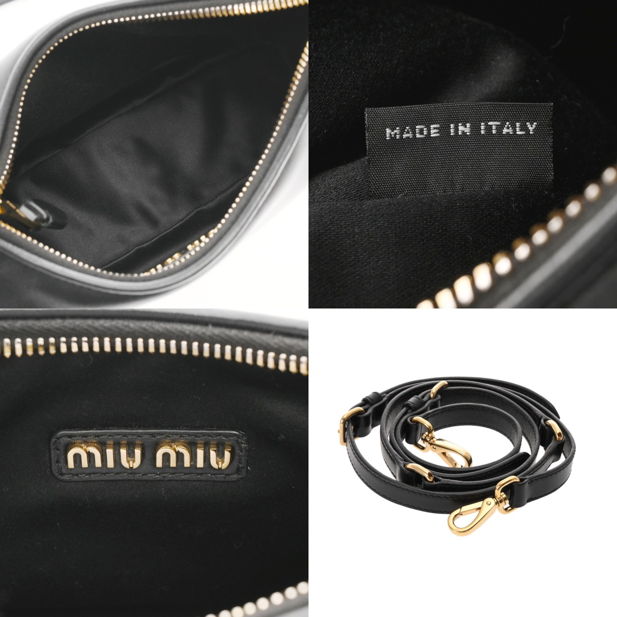 ミュウミュウ ホーボーバッグ 2WAY ブラック レザー レディース バッグ