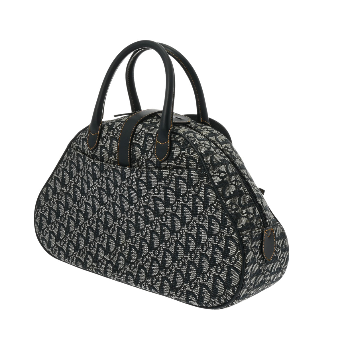 ディオール ダブルサドルバッグ トロッター柄 ネイビー/ゴールド金具