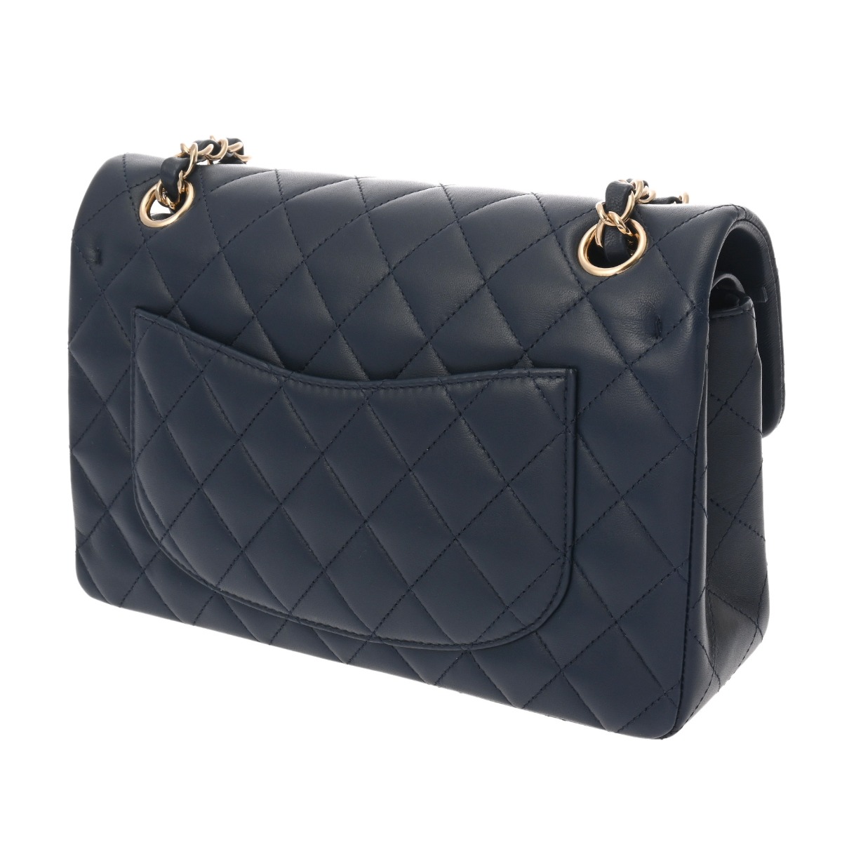 シャネル マトラッセ Wフラップ Wチェーンショルダー 23 ネイビー