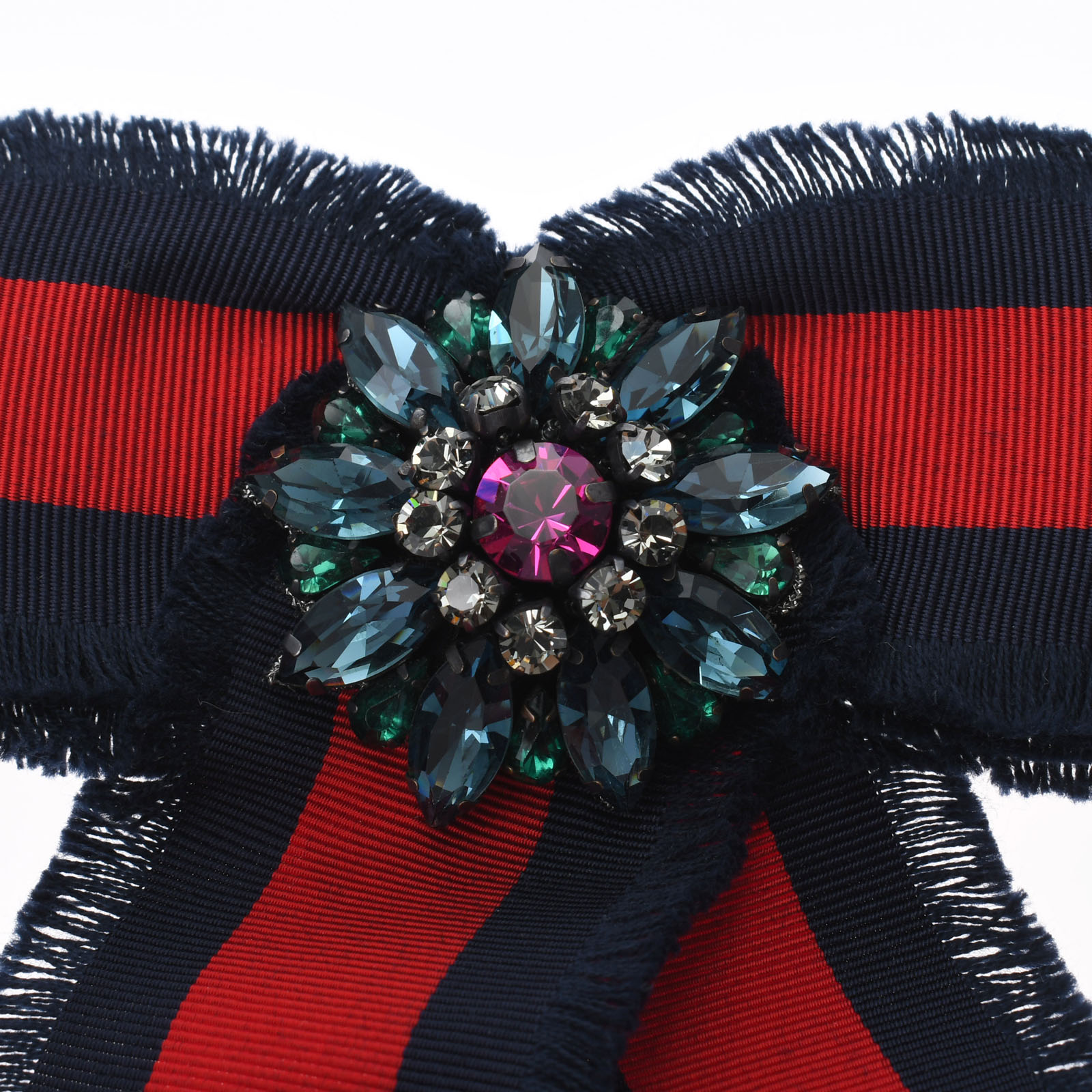 グッチ☆リボンブローチ シェリーリボン✖️ラインストーン 蜂 ロゴ