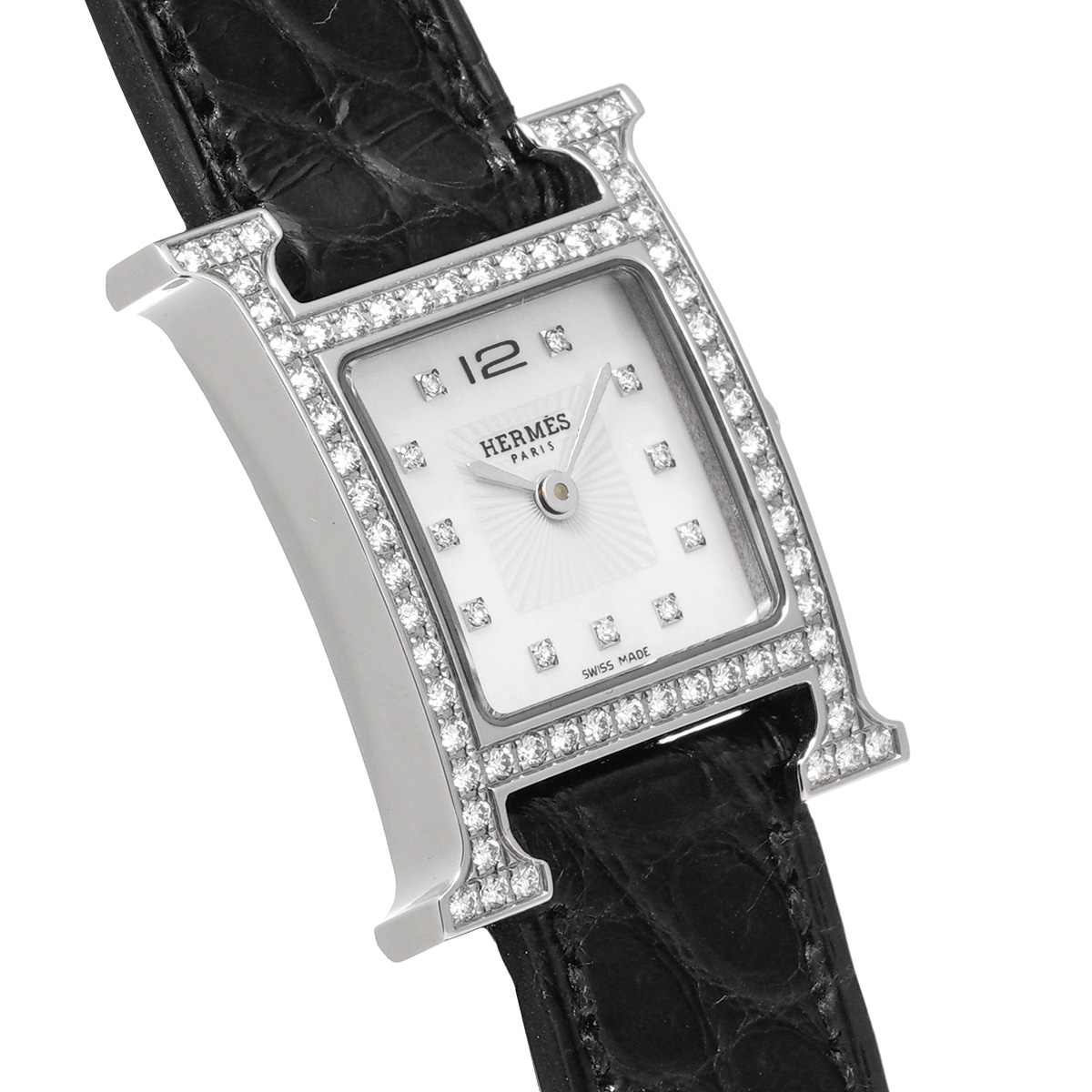 Hウォッチ HH1.230 ホワイトシェル/ダイヤモンド エルメス HERMES