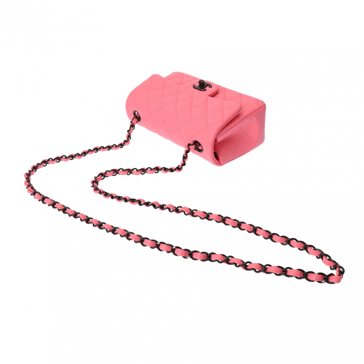 シャネル ミニ クラシック ハンドバッグ ピンク A69900 ラムスキン