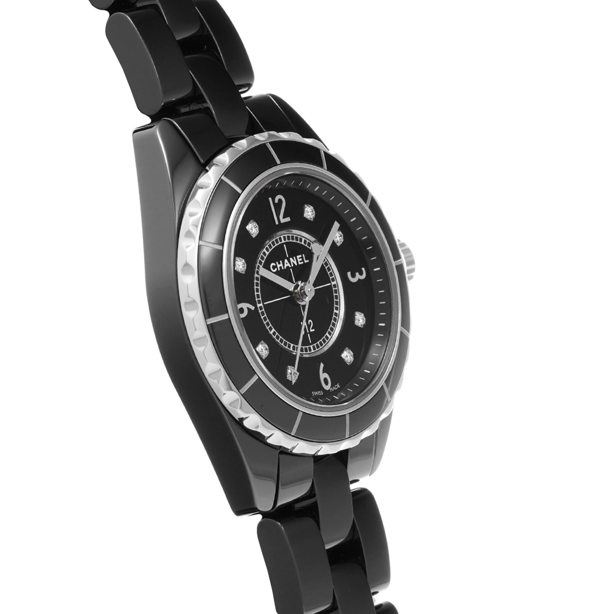シャネル J12 29MM H2569 ブラックラッカー/ダイヤモンド レディース