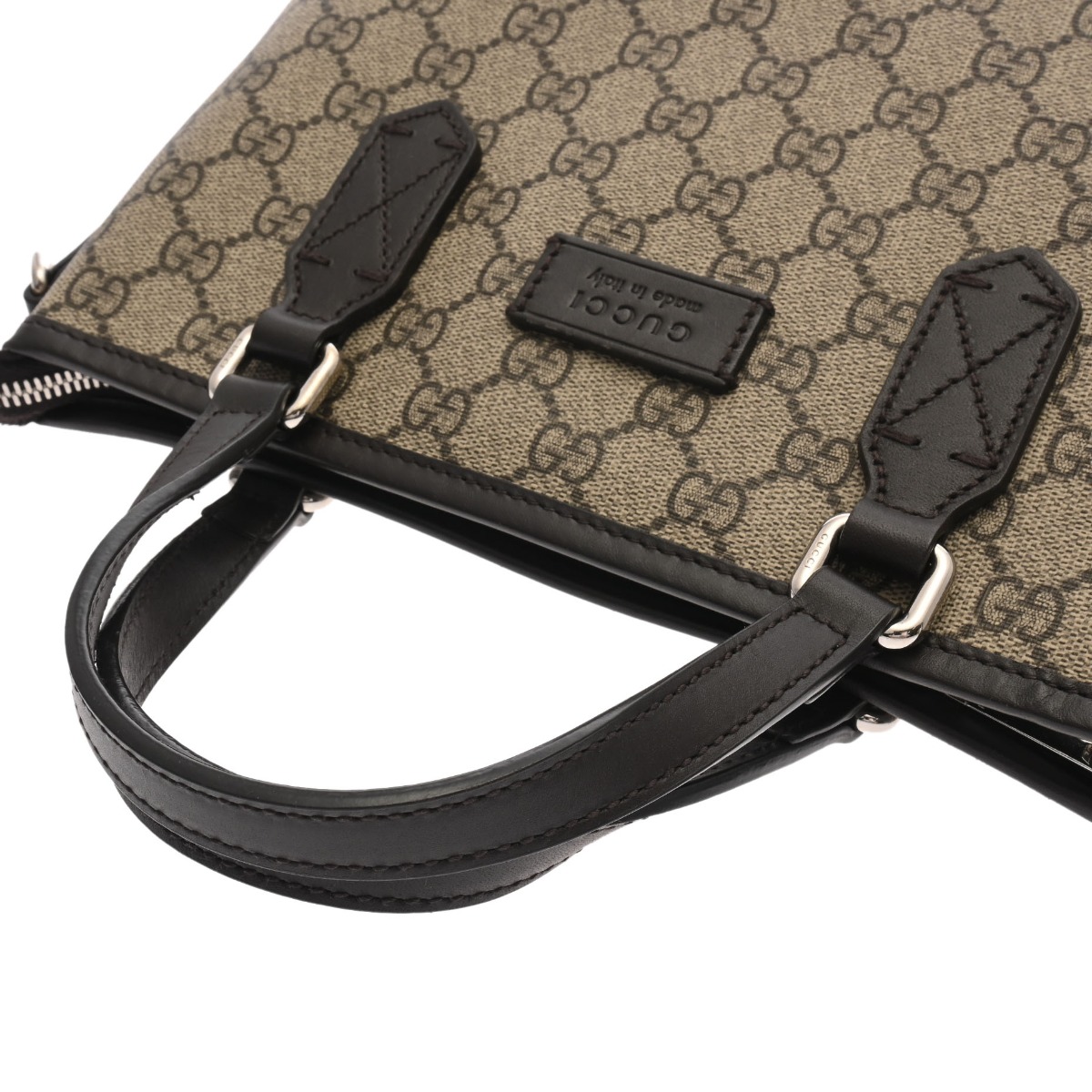 グッチ GGスプリーム 2WAY ハンドバッグ ベージュ/エボニー/ブラウン