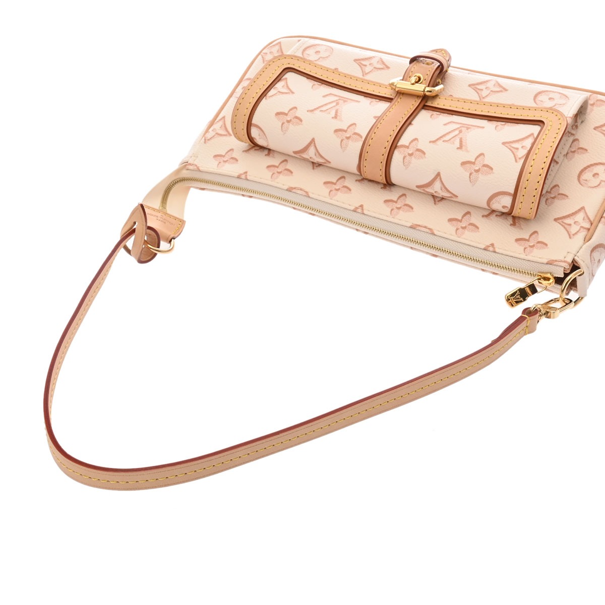 ルイ ヴィトン モノグラム マキシポシェット アクセソワール ベージュ