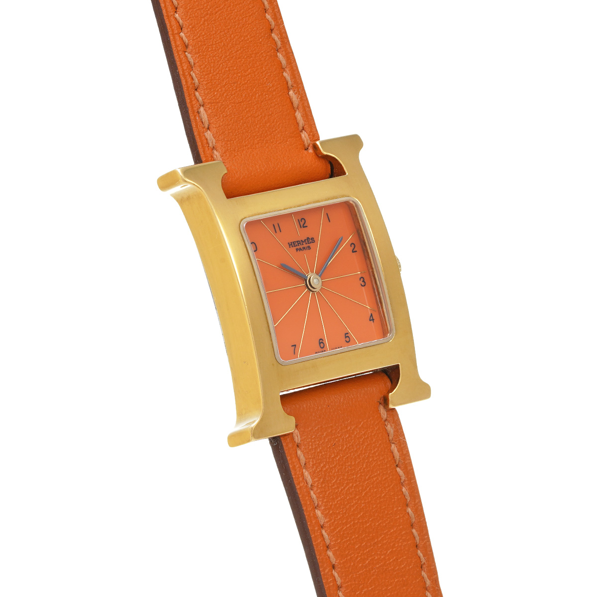 エルメス Hウォッチ HH1.201 オレンジ レディース 時計 【中古