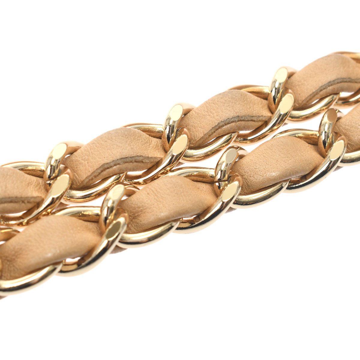 マトラッセ Wフラップチェーンショルダー25 ベージュ/ゴールド金具