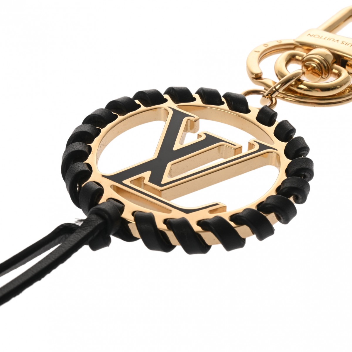 ルイ ヴィトン キーホルダー ベリー ブラック/ゴールド M63082 レザー
