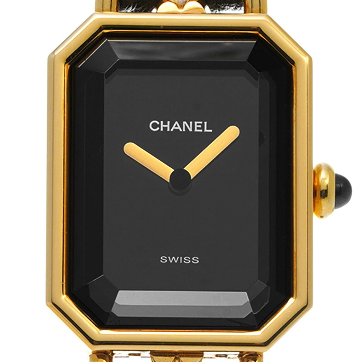 シャネル プルミエール L H0001 ブラック レディース 時計 【中古