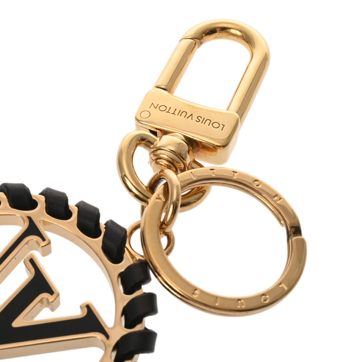 ルイ ヴィトン キーホルダー ベリー ブラック/ゴールド M63082 レザー
