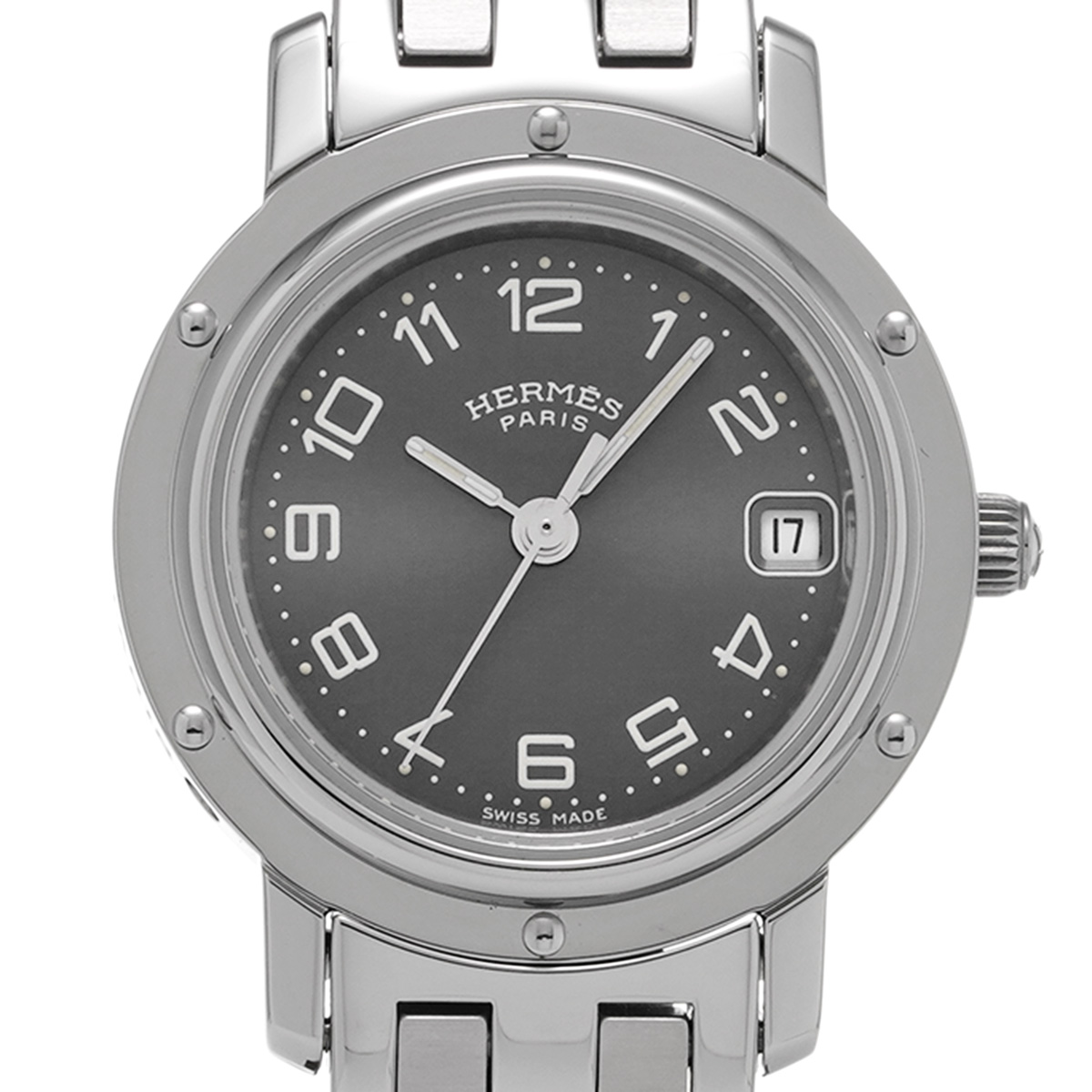 エルメス クリッパー CL4.210 グレー レディース 時計 【中古