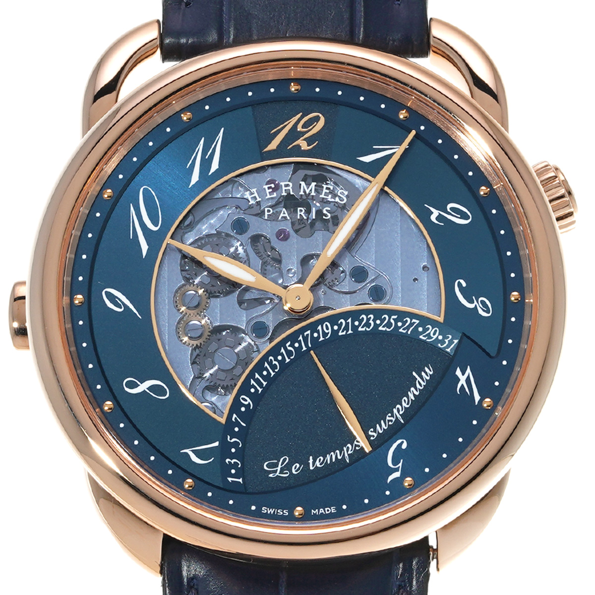 エルメス アルソー AR16.970 ブルー レディース 時計 【中古