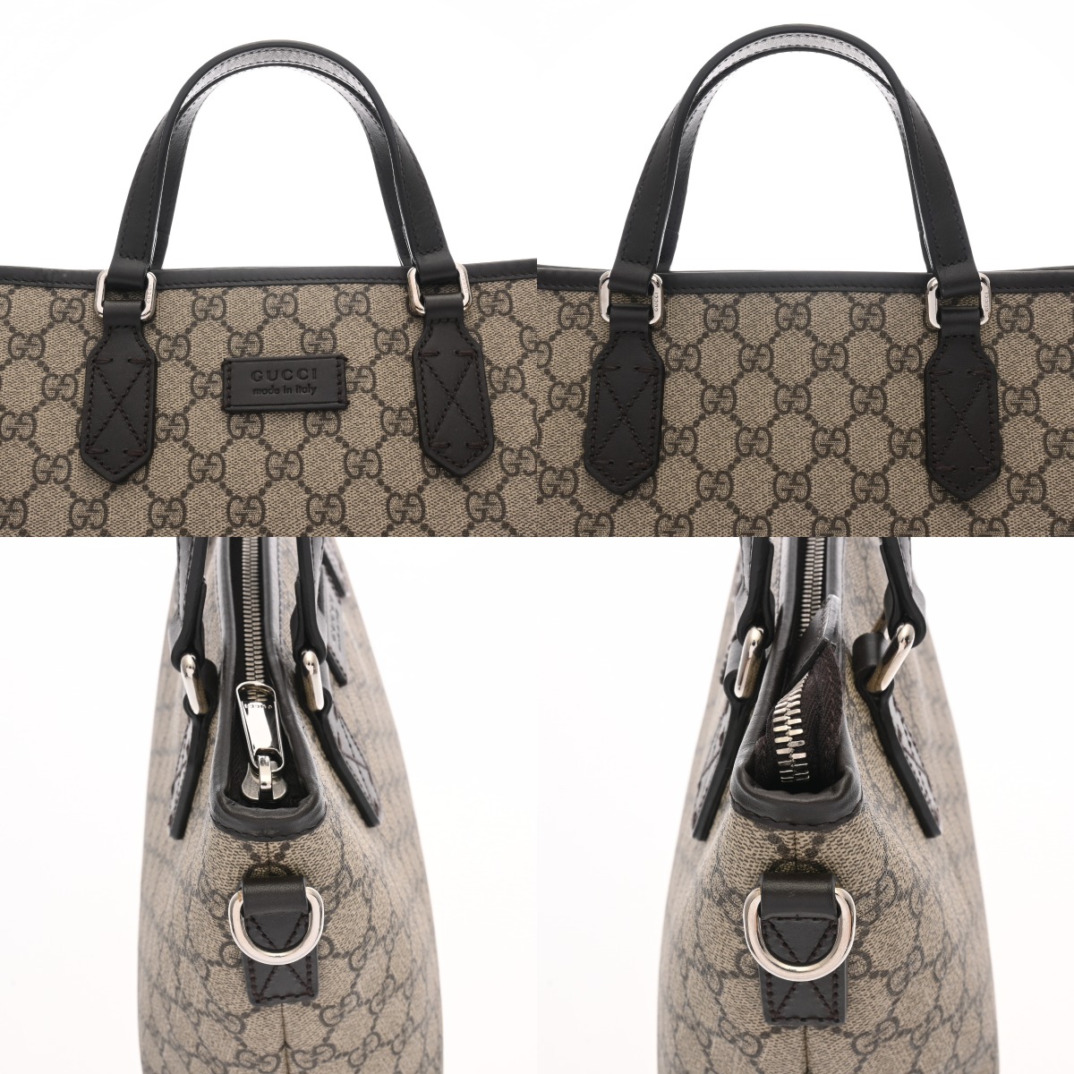 グッチ GGスプリーム 2WAY ハンドバッグ ベージュ/エボニー/ブラウン