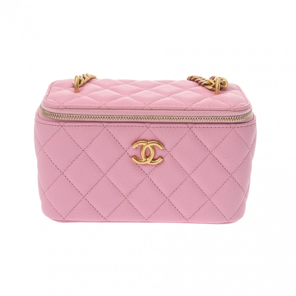 シャネル ヴァニティケース チェーンショルダー ピンク AP3204 グレ