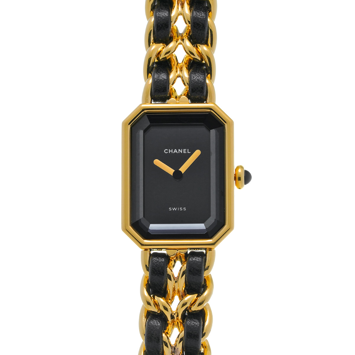 シャネル プルミエール L H0001 ブラック レディース 時計 【中古