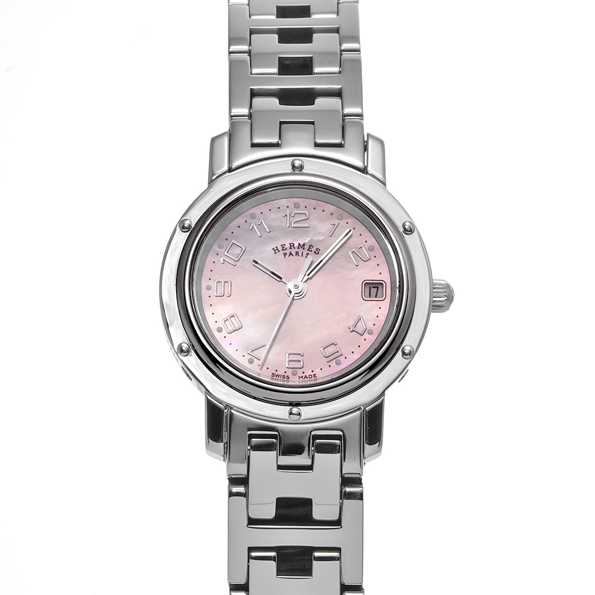 エルメス クリッパー ナクレ CL4.210 ピンクシェル レディース 時計